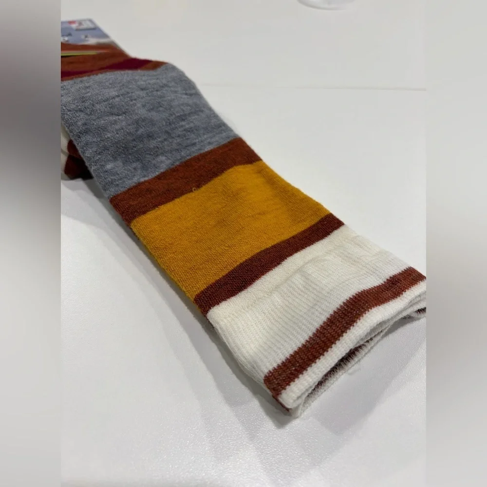SmartWool Women's XL Targeted Cushion Snowboard Socks Merino Wool Red Yellow NWT